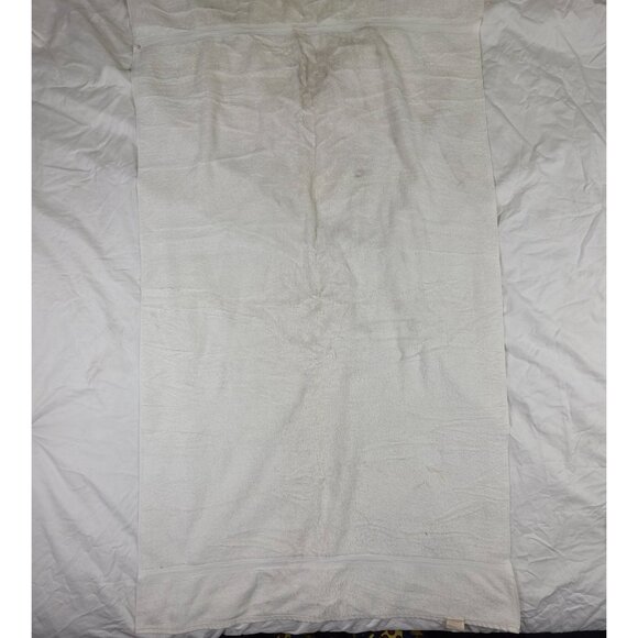 Vintage Stevens White Bath Towel 53x30 Made In USA Summer Solid - Picture 1 of 8